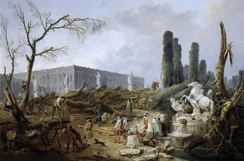 Hubert Robert. The fountains of Apollo in the gardens of Versailles