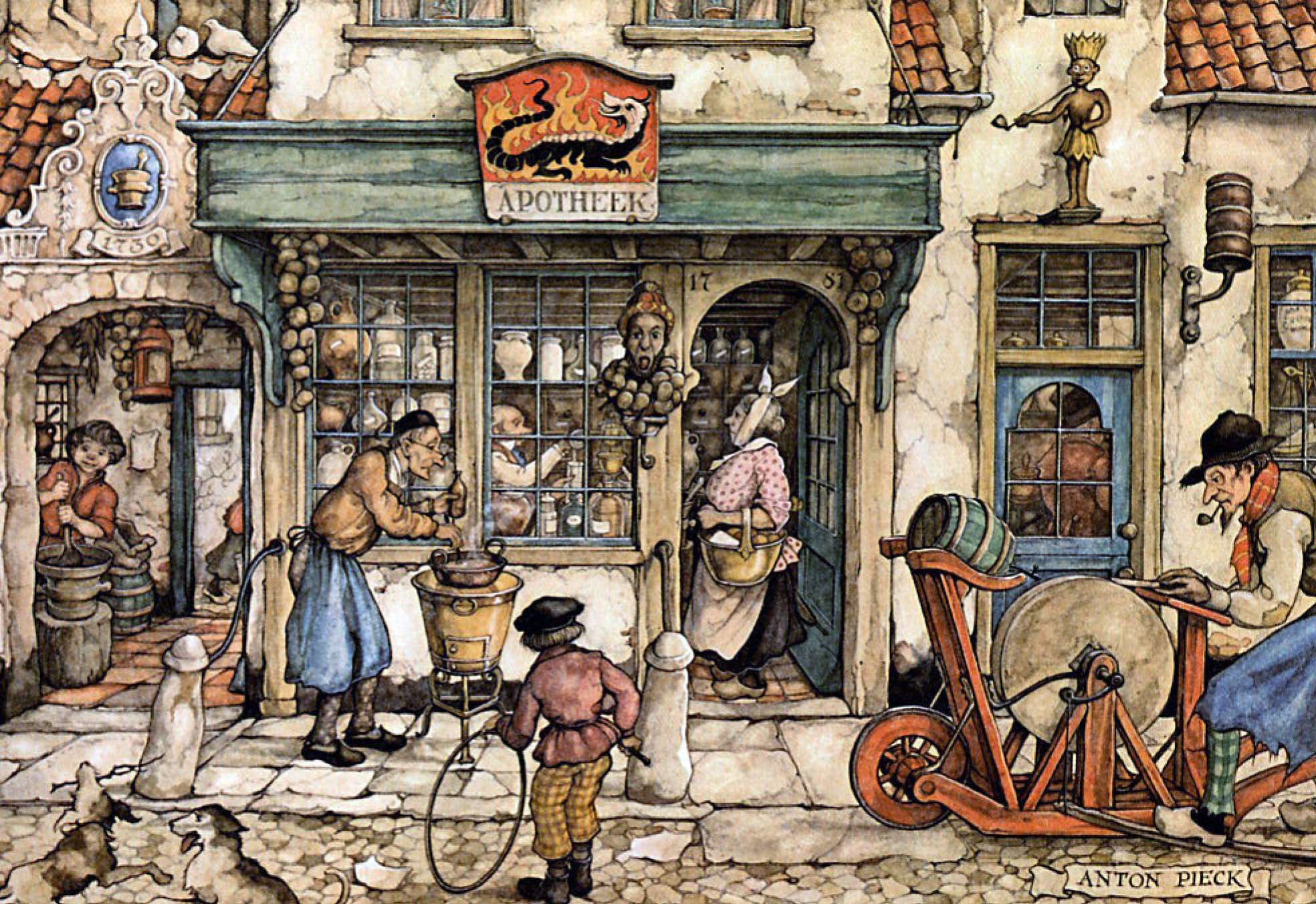 Pharmacy, 1960 by Anton Pieck: History, Analysis & Facts | Arthive