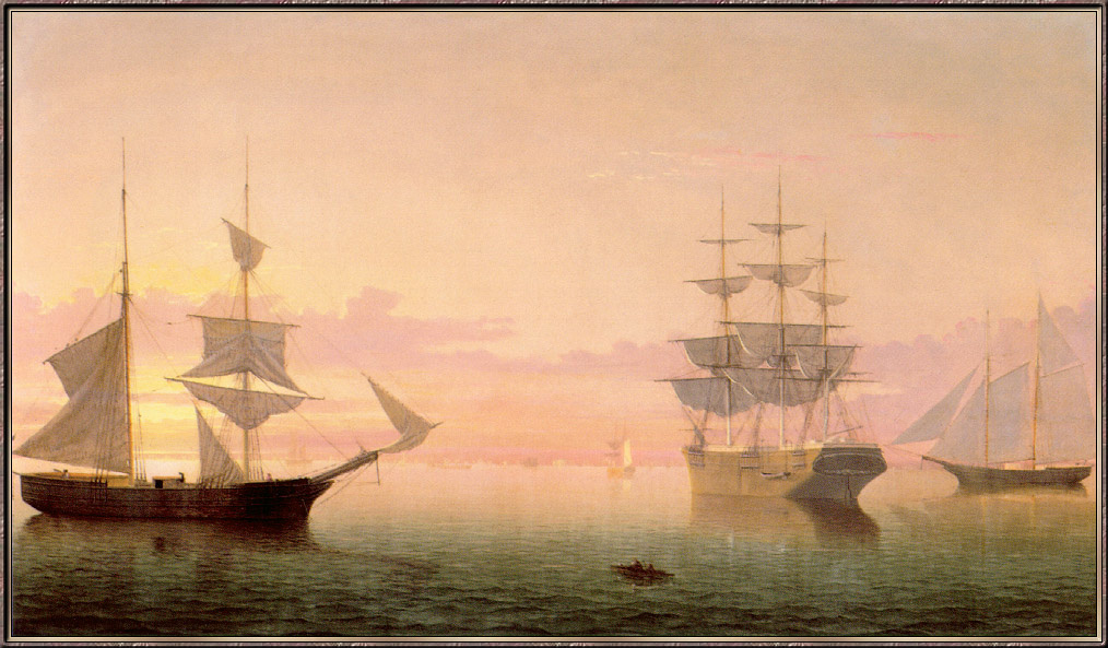 Fitz Hugh Lane. The ships and the sunrise