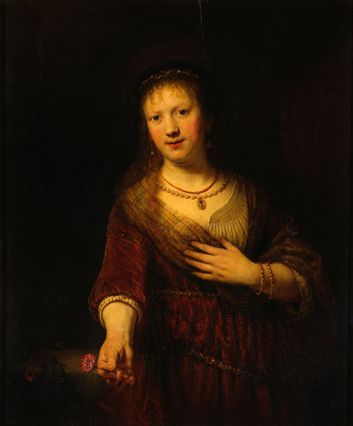 Rembrandt Harmenszoon van Rijn. Saskia with a red flower