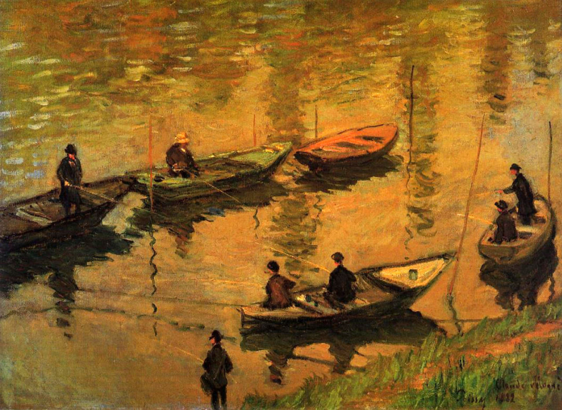 Claude Monet. Fishermen on the Seine Poissy under