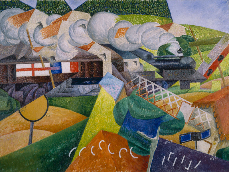 Gino Severini. Treno sanitario che attraversa la città