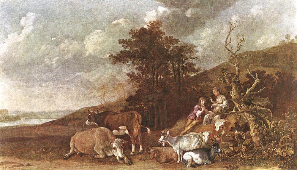 Paulus Potter. Cattle and people