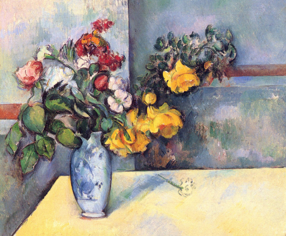 Paul Cezanne. Still life with flowers in a vase