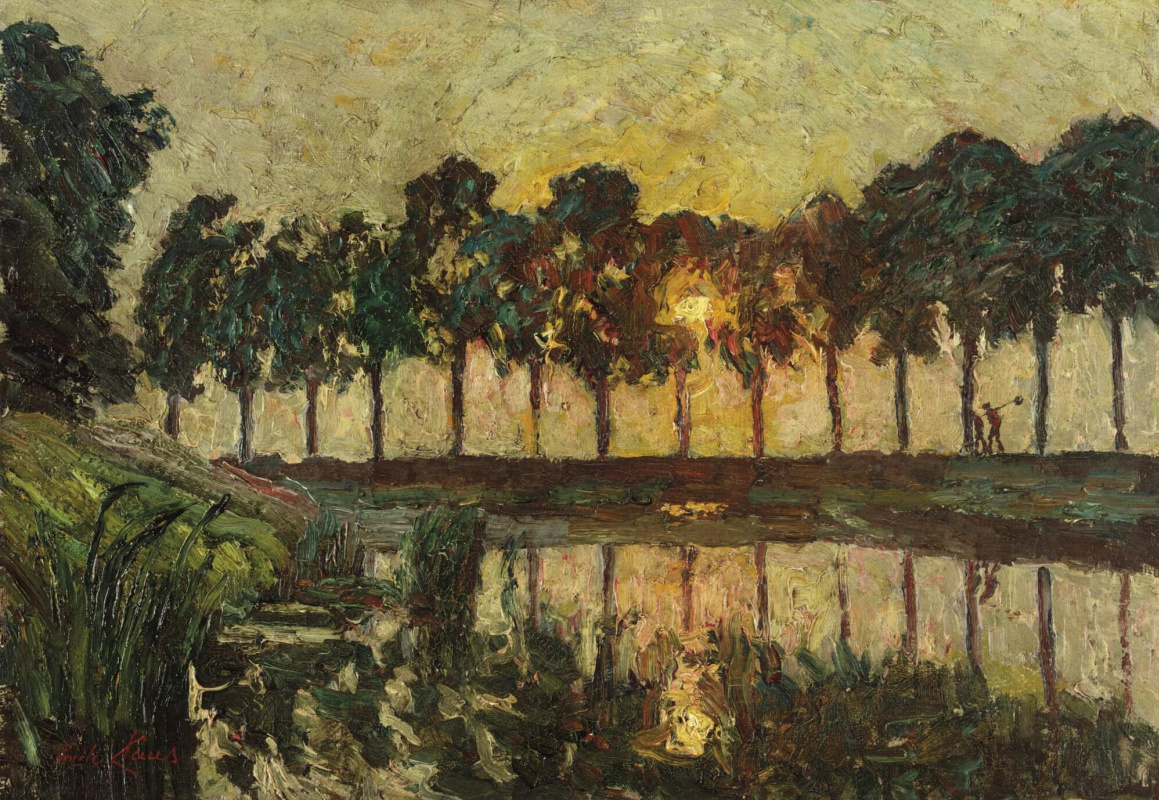 Emil Klaus. Sunset over the pond