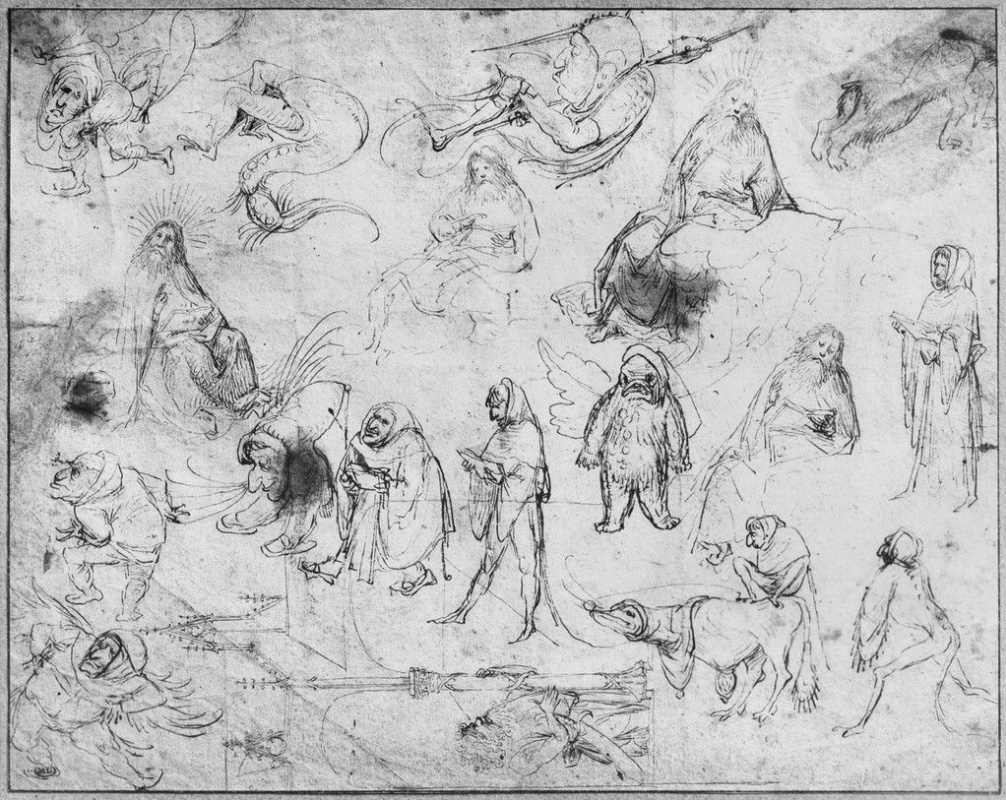 Hieronymus Bosch. Monsters and sketches for the Temptation of St. Anthony