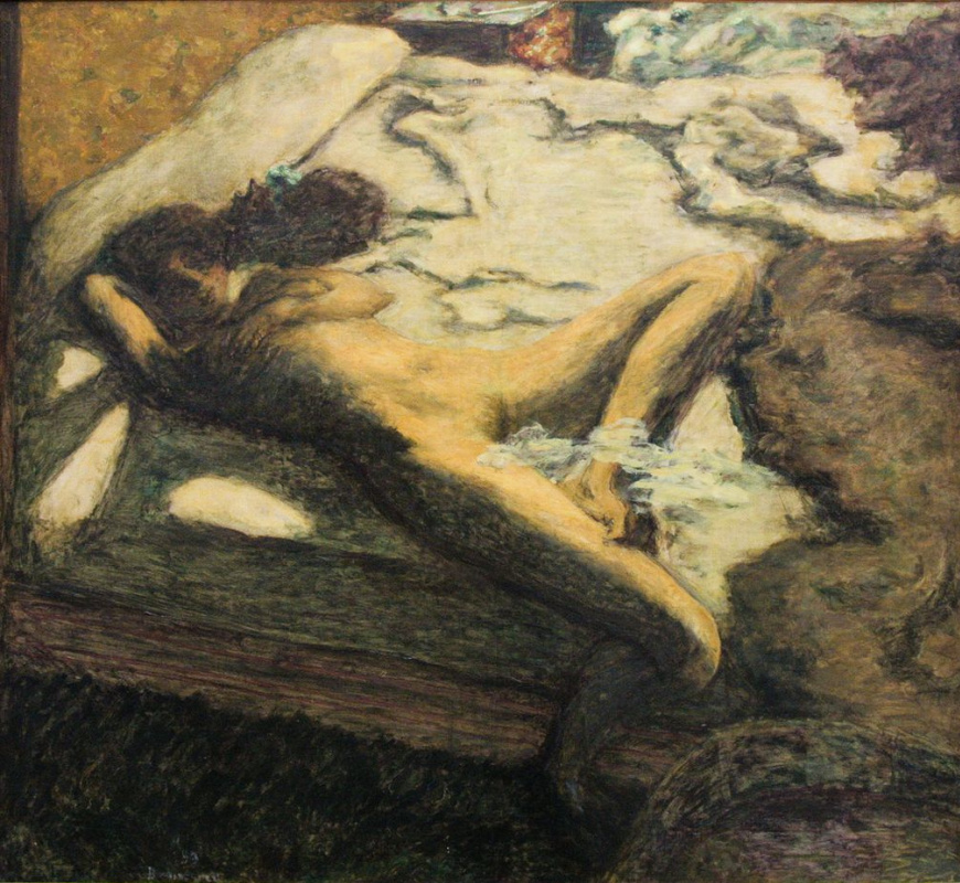 Pierre Bonnard. Woman slumbering on the bed