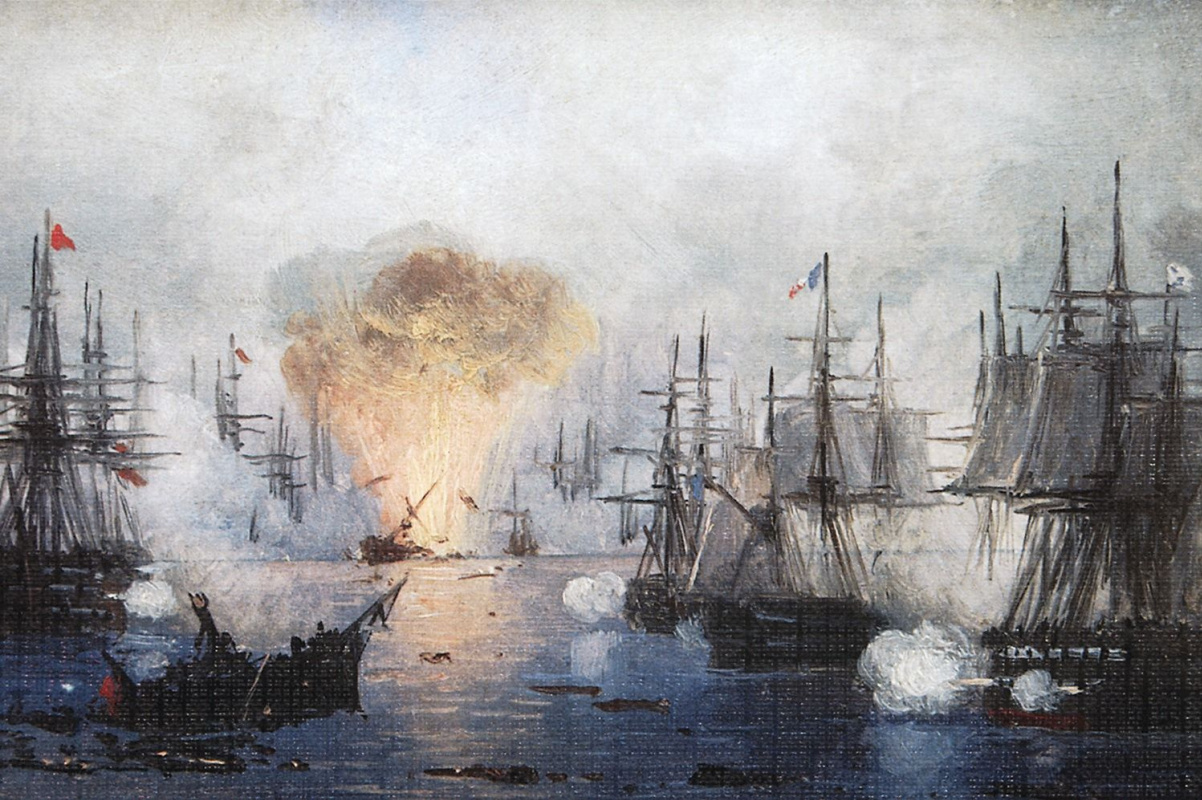 Ivan Aivazovsky. Navarino battle. Etude