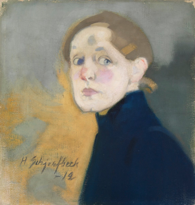 Helena Sophia Scherfbek. Self portrait in blue