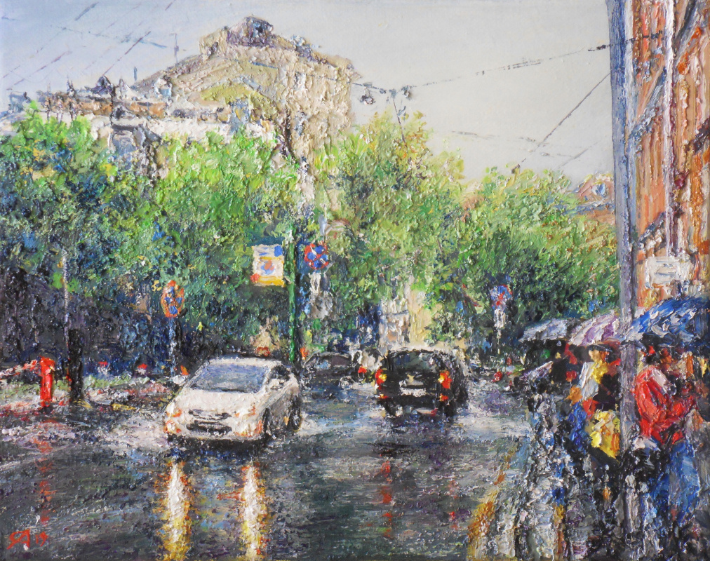 Alexey Leonidovich Yakimov. Spring rain in B.Ovchinnikovsky lane