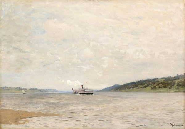 Isaac Levitan. Steamer on the Volga