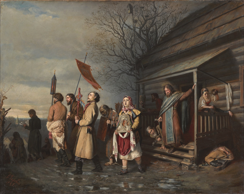 Vasily Grigorievich Perov. Easter procession in a village