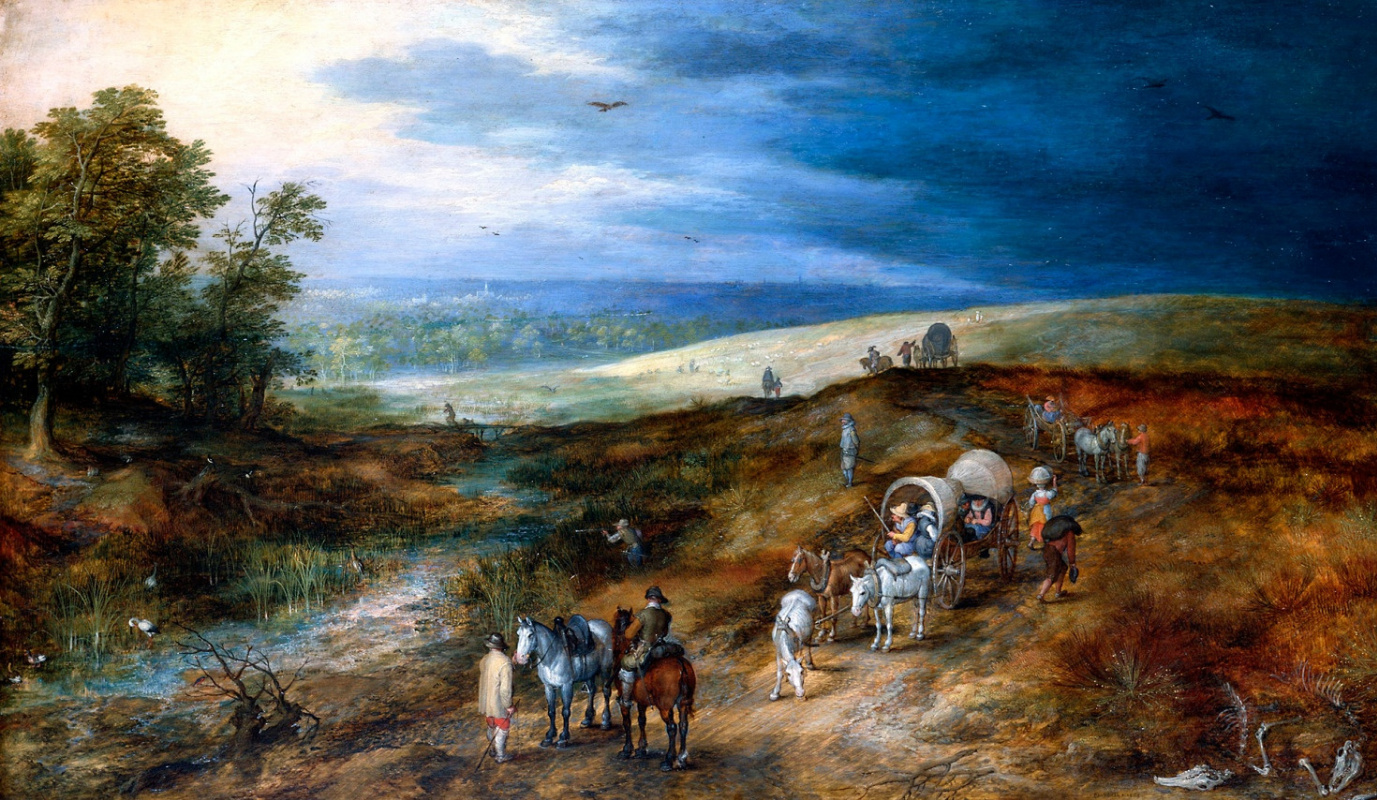 Jan Bruegel The Elder. Landscape with a hunter bittern