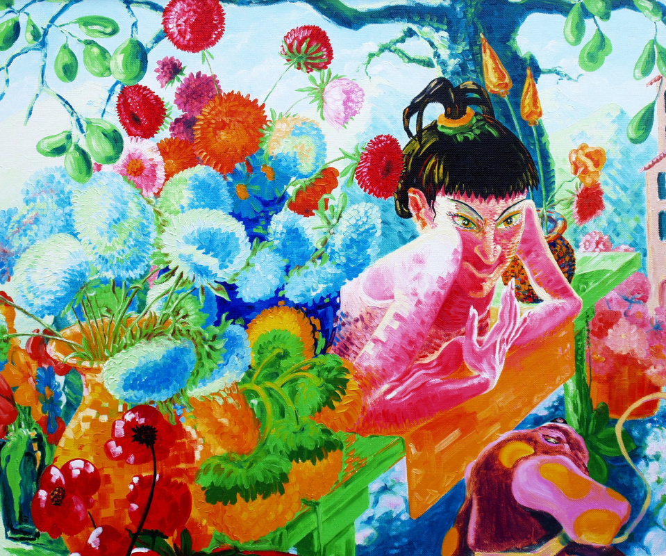 Kandinsky-DAE. Flower girl. Canvas, oil, 100x120, 2005