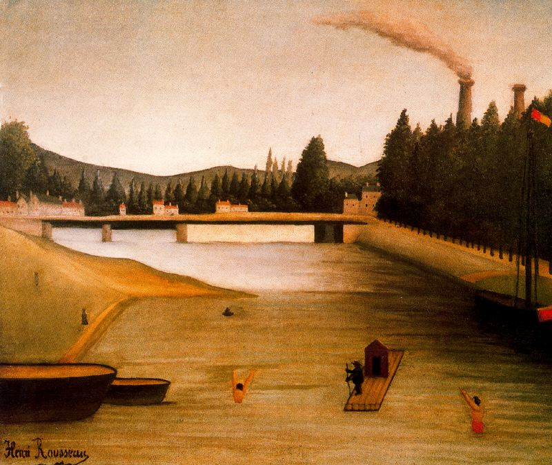 Henri Rousseau. Bathing at Alfortville