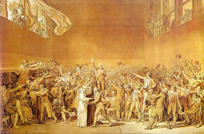 Jacques-Louis David. The oath in the hall for ball games. Sketch