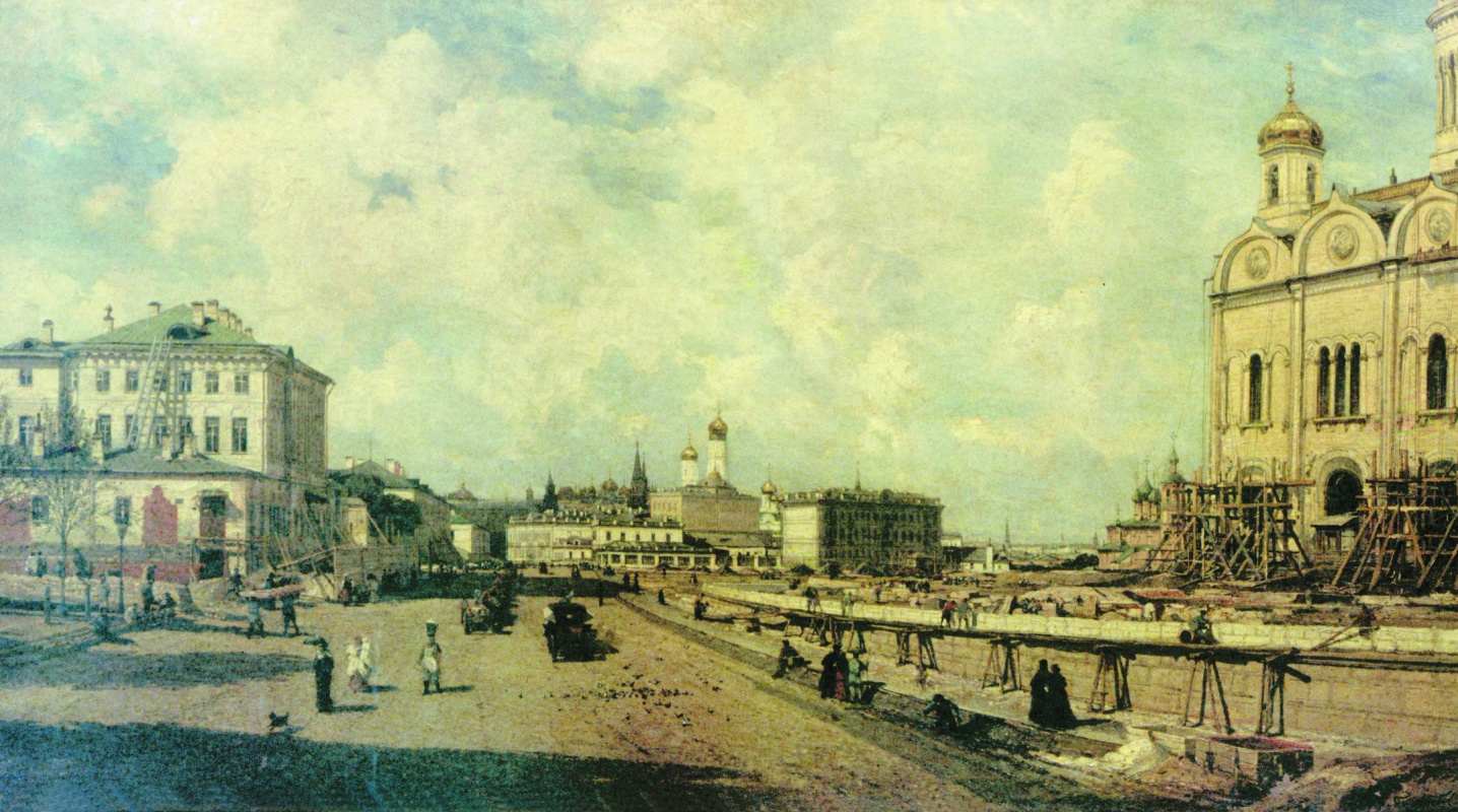 Alexey Petrovich Bogolyubov. View of the Cathedral of Christ the Savior from Prechistenka in Moscow