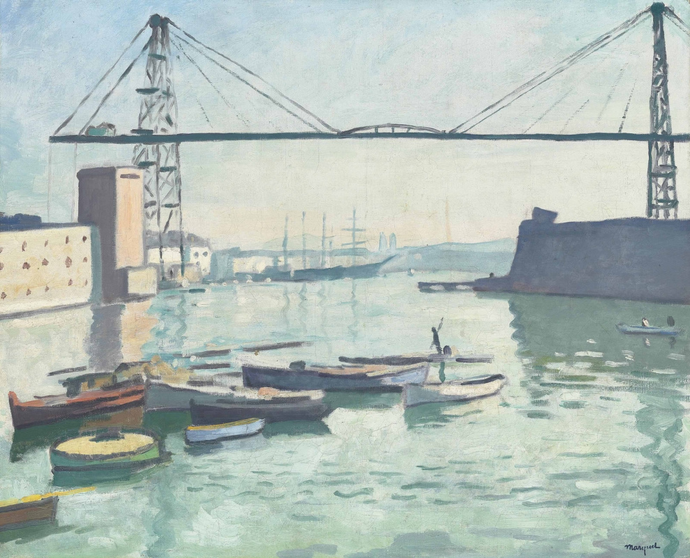 Albert Marquet. The construction of the bridge in Marseille