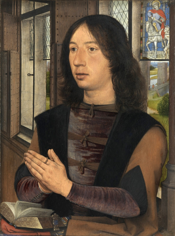 Hans Memling. Diptych The Virgin and Child and Donor Martin Niuvenhove. Right panel