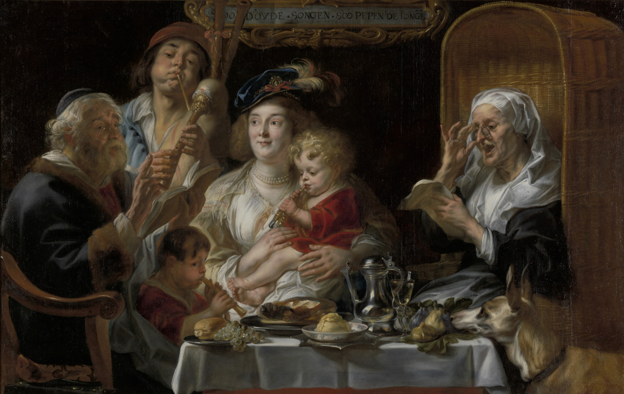 Jacob Jordaens. "Los viejos cantan, los jóvenes juegan"