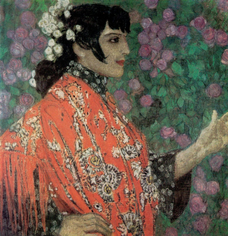 Alexander Yakovlevich Golovin. Spanish woman in red shawl