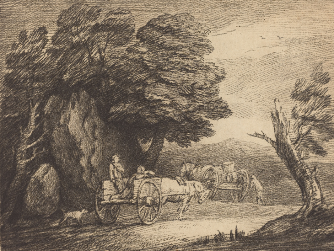 Thomas Gainsborough. Forest landscape with two carts