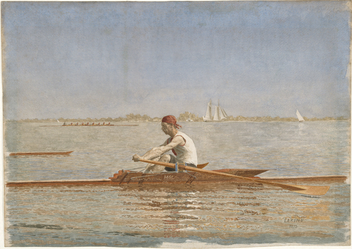 Thomas Eakins. John Biglin dans le bateau seul