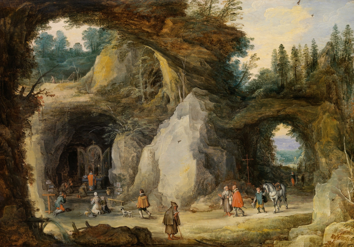 Jan Bruegel The Elder. Hermit before the grotto. (joint with Jos de Momper)