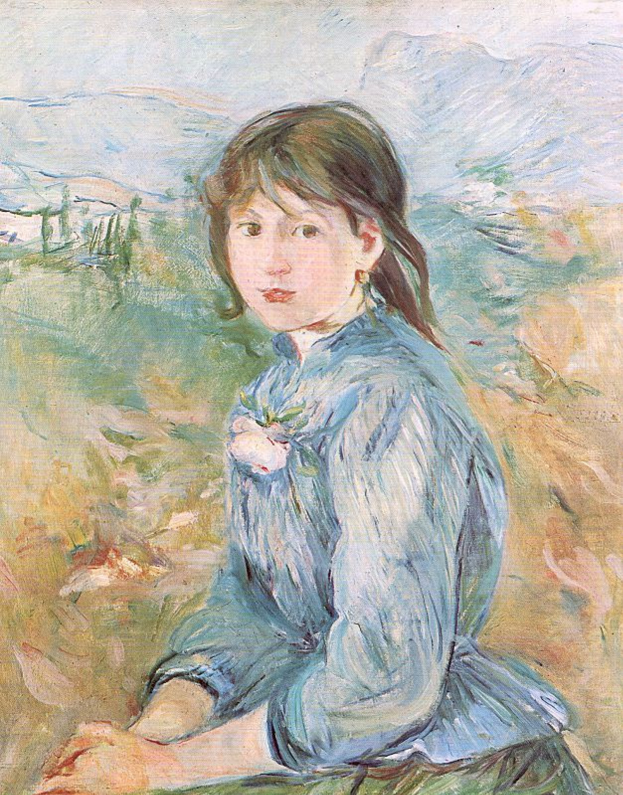 Berthe Morisot Petite fille de Nice, Célestine, 1889 : Descriptif