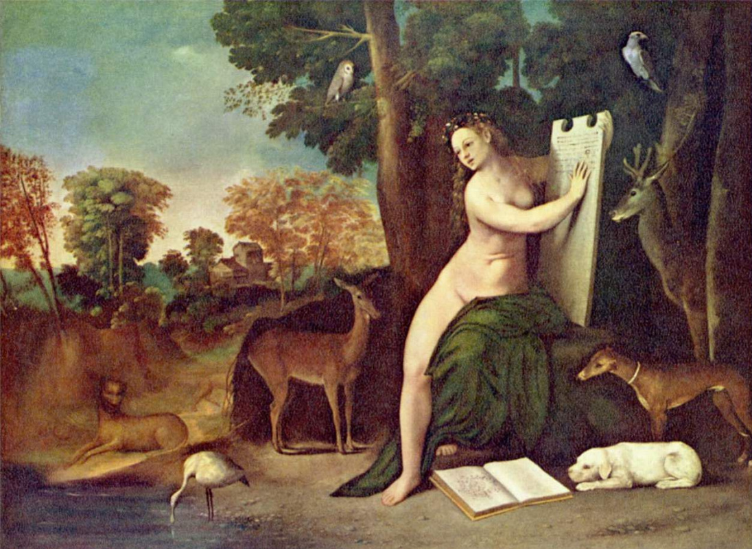 Giovanni Battista Luthery Dossy. Landscape with CIRCE and her lovers