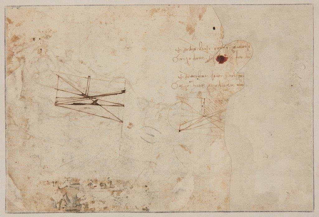 Leonardo da Vinci. Drawings on the reverse side of the sketch "Saint Sebastian"