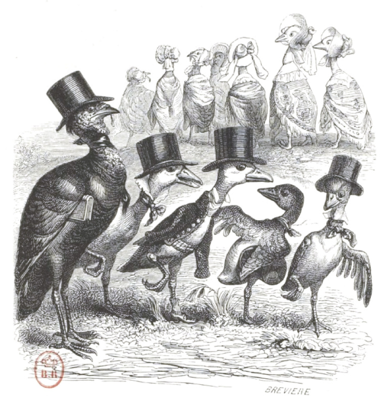 Jean Ignace Isidore Gérard Grandville. Academician and future academicians. "Scenes of public and private life of animals"