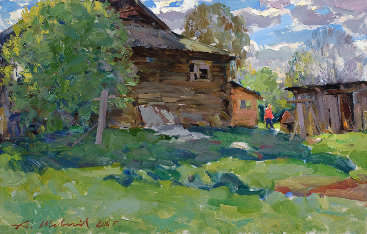 Alexander Shevelyov. Cloudy day. D.V.P. Oil 28 x 43 cm. 2016