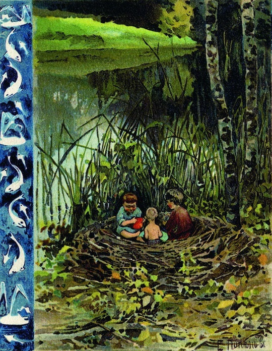 Elena Dmitrievna Polenova. Illustration for the fairy tale "White duck"