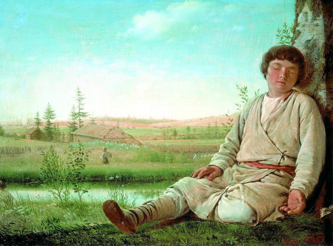 Alexey Gavrilovich Venetsianov. Sleeping shepherd boy