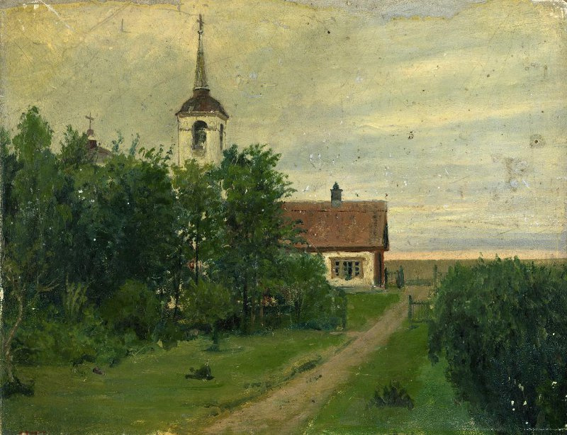 Yakov Petrovich Polonsky. Spasskoye-Lutovinovo. Church and school