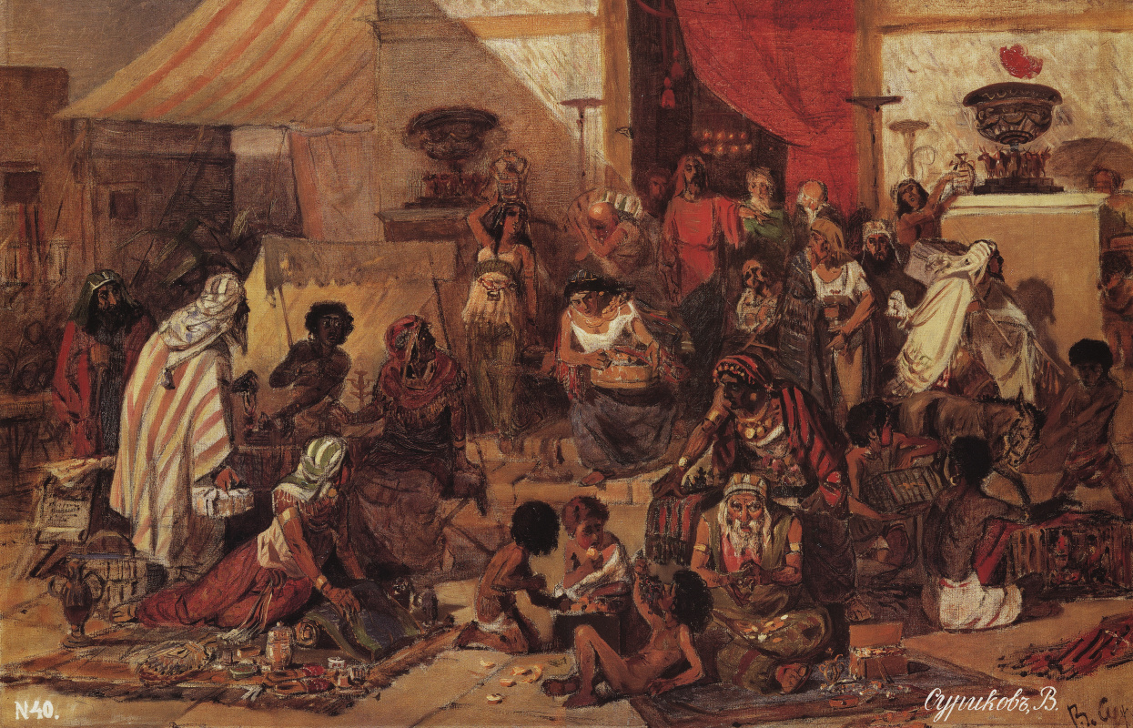 Vasily Surikov. Christ the expulsion of the merchants from the temple. Sketch