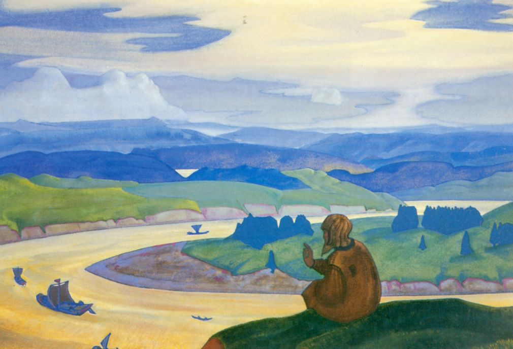 Nicholas Roerich. Procopius the Righteous praying for the unknown floating