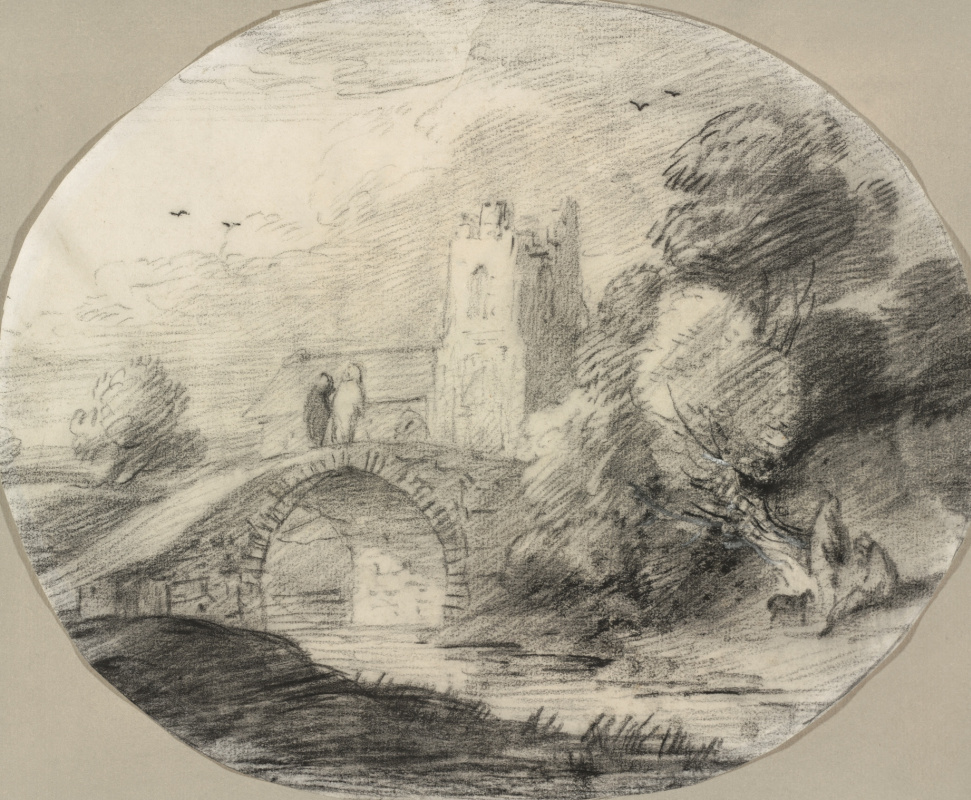 Thomas Gainsborough. Landscape with river and bridge