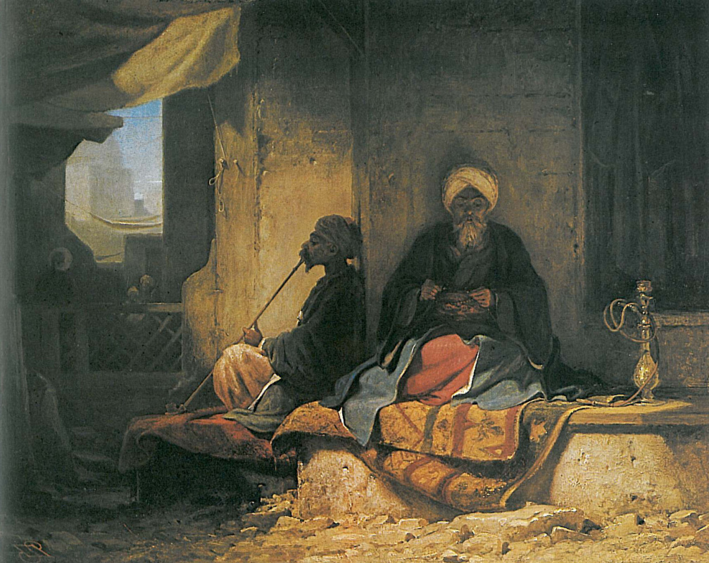 Karl Spitzweg. In the Turkish Bazaar