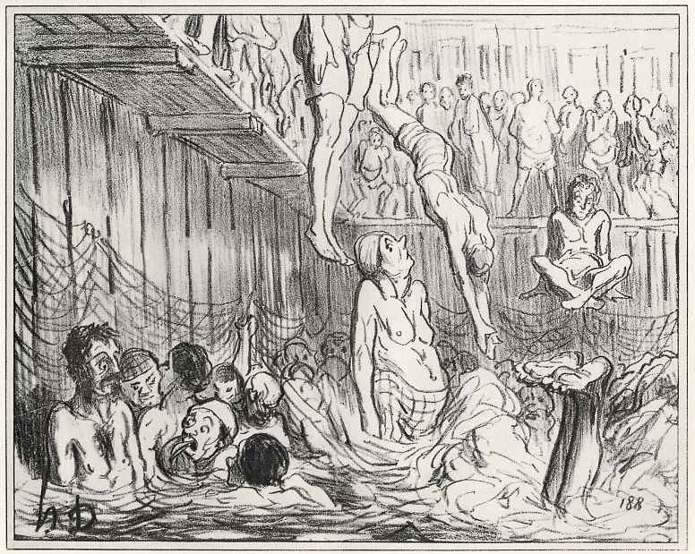 Honore Daumier. People's bath