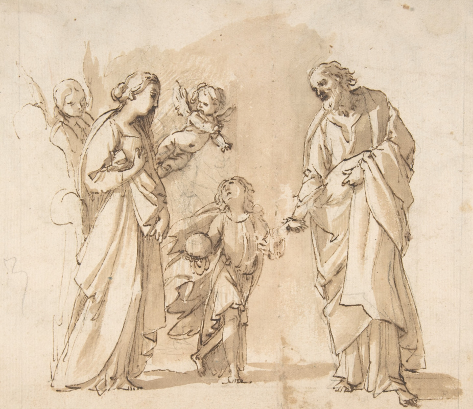 Giovanni Balione (Baglione). Heilige Familie Rückkehr aus Ägypten. Skizze
