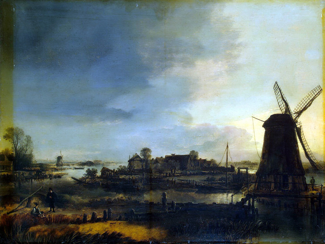 Art van der Ner. Landscape with a windmill