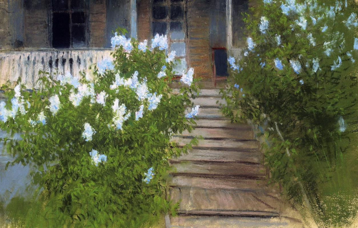 Isaac Levitan. Porch in Melikhovo. Lilac