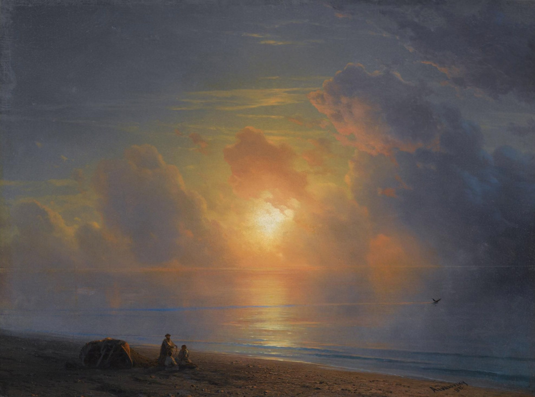 Ivan Aivazovsky. 在克里米亚半岛海岸的日落