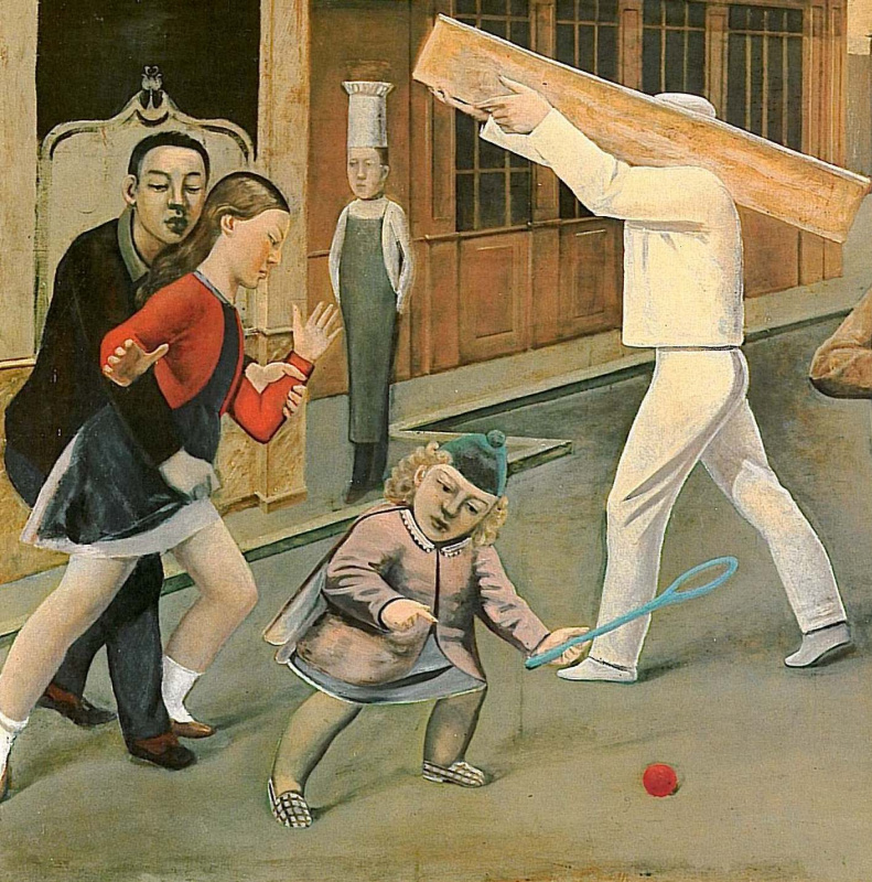 Balthus (Balthasar Klossovsky de Rola). The outside. Fragment. Girl with a racket