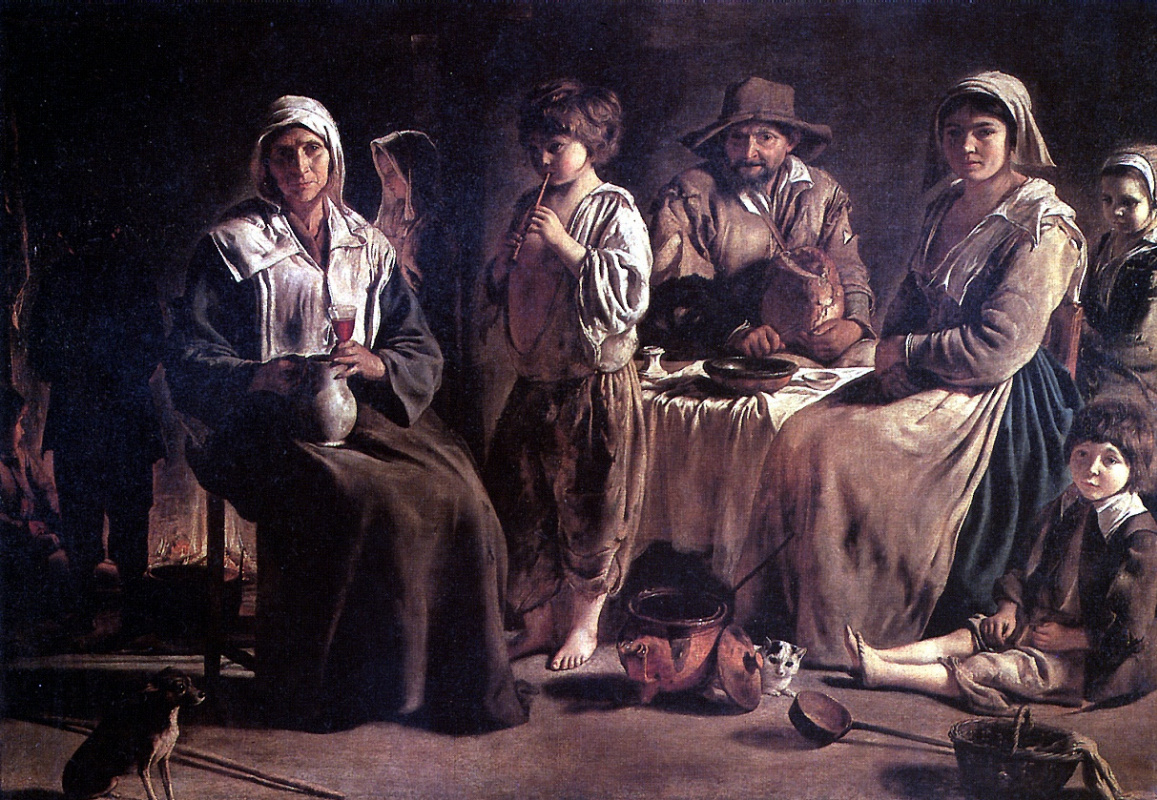 Louis Lenen. Peasant family in interior