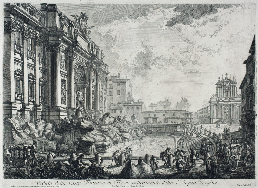 Giovanni Battista Piranesi. Vista de la fuente de Trevi