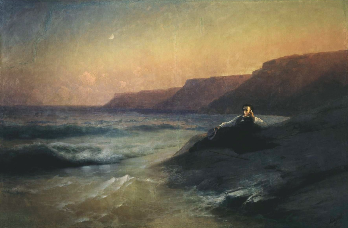 Ivan Aivazovsky. Pushkin on coast of Black sea