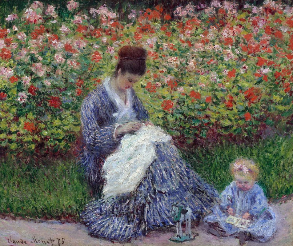 Claude Monet. Camille Monet with a child